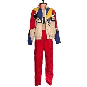 Vintage Head Red Tracksuit Pants With Elastic Waist - Size Medium - EUC